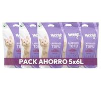 Weego Cat Litter Lavender Tofu 6L (5 Unit Pack Ahorro)