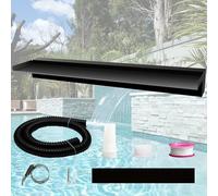 Weejian Kit de Fuente de Cascada de Jardín en Acero Inoxidable, Diseño Elegante para Patio, Estanque Exterior Negro con Vista al Agua para Decoración de Terraza - 90x20x10cm (Sin luz)