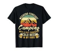 Weekend Forecast Camping with A Chance of Drinking Beer Camiseta