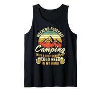 Weekend Forecast Camping with A Chance of Drinking Beer Camiseta sin Mangas