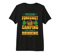Weekend Forecast Camping with A Chance of Drinking Camper Camiseta Premium