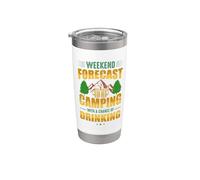 Weekend Forecast Camping With A Chance Of Drinking Camper Vaso térmico de acero inoxidable de doble pared