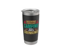 Weekend Forecast Camping With A Chance Of Drinking Camper Vaso térmico de acero inoxidable de doble pared