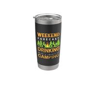 Weekend Forecast Camping With A Chance Of Drinking Camper Vaso térmico de acero inoxidable de doble pared