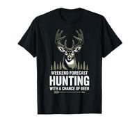 Weekend Forecast Hunting With A Chance Of Beer Camiseta