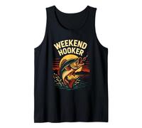 Weekend Hooker Funny Hombres Vintage Big Mouth Bass Fishing Camiseta sin Mangas
