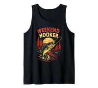 Weekend Hooker Funny Hombres Vintage Big Mouth Bass Fishing Camiseta sin Mangas