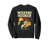 Weekend Hooker Funny Hombres Vintage Big Mouth Bass Fishing Sudadera