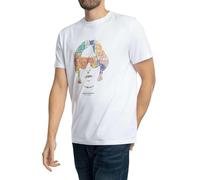 Weekend Offender Hombre Camiseta con Gráfico Afro Rizado, White, L