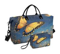 Weekender Bags - Bolsa de viaje para gimnasio, diseño de mariposa amarilla, bolsa de mano con bolsa de aseo para avión, viajes, gimnasio, yoga, Mariposa amarilla, Talla única, moda