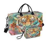 Weekender Bags - Bolsa de viaje para gimnasio, diseño de tigre de mármol, bolsa de mano con bolsa de aseo para avión, viajes, gimnasio, yoga