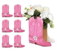 Weekgrat Juego de 8 cajas de flores de vaquero occidental, centro de mesa, cajas con forma de bota, decoraciones de fiesta temática occidental, cajas de botas para vaquera, fiesta de cumpleaños, baby