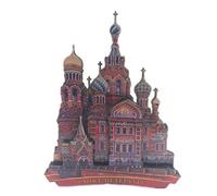 Weekinglo Souvenir Frigorífico Imán San Petersburgo Rusia 3D Artesanía De Madera Hecho A Mano Turista Recorrido Recuerdo de la Ciudad Carta de Refrigerador Etiqueta