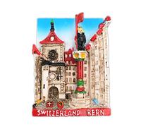 Weekinglo Souvenir Imán de Nevera Berna Suiza 3D Resina Artesanía Hecha A Mano Turista Recorrido Recuerdo de la Ciudad Carta de Refrigerador Etiqueta