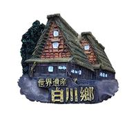 Weekinglo Souvenir Imán de Nevera Casa Shirakawago Japón Asia 3D Resina Artesanía Hecha A Mano Turista Viaje Ciudad Recuerdo Carta Carta Refrigerador