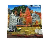 Weekinglo Souvenir Imán de Nevera Dasawamadh Ghat Varanasi India 3D Resina Artesanal Hecha A Mano Turista Ciudad de Recuerdos de Recuerdos Carta de Refrigerador Etiqueta