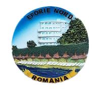 Weekinglo Souvenir Imán de Nevera Eforie Nord Rumania 3D Resina Artesanía Hecha A Mano Turista Ciudad de Recuerdos de Recuerdos Carta de Refrigerador Etiqueta