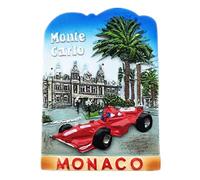 Weekinglo Souvenir Imán de Nevera F1 Monte Carlo Mónaco Resina 3D Artesanía Hecha A Mano Turista Viaje Ciudad Recuerdo Carta Carta de Refrigerador Etiqueta