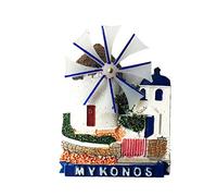Weekinglo Souvenir Imán de Nevera Isla de Mykonos Grecia Resina 3D Artesanía Hecha A Mano Turista Ciudad de Recuerdos de Recuerdos Carta de Refrigerador Etiqueta