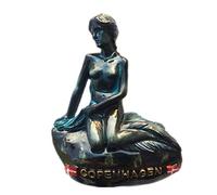 Weekinglo Souvenir Imán de Nevera La Sirenita Copenhague Dinamarca Nórdico 3D Resina Artesanía Hecha A Mano Turista Viaje Ciudad Recuerdo Colección Carta Refrigerador Etiqueta