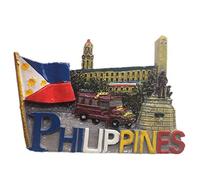 Weekinglo Souvenir Imán de Nevera Manila Boracay Filipinas 3D Resina Artesanía Hecha A Mano Turista Ciudad de Recuerdos de Recuerdos Carta de Refrigerador Etiqueta