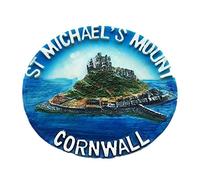 Weekinglo Souvenir Imán de Nevera San Miguel Monte Cornualles Inglaterra 3D Resina Artesanía Hecha A Mano Turista Viaje Ciudad Recuerdo Carta Carta Refrigerador