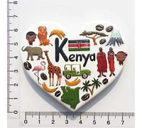 Weekinglo Souvenir Kenia 3D Imán de Nevera Resina Artesanía Hecha A Mano Turista Viaje Ciudad Recuerdo Colección Carta Refrigerador Etiqueta