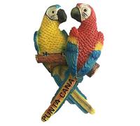 Weekinglo Souvenir Macaw Punta Cana Dominica Imán de Nevera Resina 3D Artesanía Hecha A Mano Turista Viaje Ciudad Recuerdo Carta Carta Refrigerador Etiqueta