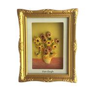 Weekinglo Souvenir Van Gogh Pintura Girasoles Países Bajos Imán de Nevera Resina 3D Artesanía Hecha A Mano Turista Viaje Ciudad Recuerdo Colección Carta Refrigerador Etiqueta
