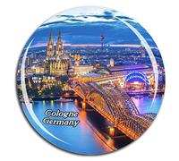 Weekino Alemania Hohenzollern Bridge KolnTriangle Colonia Imán de Nevera 3D de Cristal de Turismo de la Ciudad de Viaje Recuerdo de la Colección de Regalo Fuerte Etiqueta Engomada del refrigerador