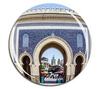 Weekino BAB BOU Jeloud Medina de Fez Marruecos Imán de Nevera Cristal de Cristal 3D Ciudad Turística Recuerdo de Viaje Colección de Recuerdos Regalo Fuerte Etiqueta de Refrigerador