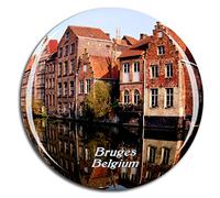 Weekino Bélgica Centro histórico de Brujas Brujas Imán de Nevera 3D de Cristal de la Ciudad de Viaje Recuerdo Colección de Regalo Fuerte Etiqueta Engomada refrigerador