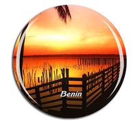 Weekino Benin Imán de Nevera 3D de Cristal de la Ciudad de Viaje Recuerdo Colección de Regalo Fuerte Etiqueta Engomada refrigerador