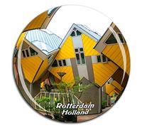 Weekino Casa cúbica Rotterdam Holanda Holanda Imán de Nevera Cristal 3D Cristal Recorrido de Recuerdos de la Ciudad de Turismo Regalo Fuerte Etiqueta Engomada del refrigerador