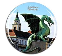 Weekino Eslovenia Dragon Bridge Ljubljana Imán de Nevera 3D de Cristal de la Ciudad de Viaje Recuerdo Colección de Regalo Fuerte Etiqueta Engomada refrigerador