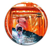 Weekino Fushimi Inari-Taisha Santuario Kyoto Japón Imán de Nevera Cristal de Cristal 3D Ciudad Turística Recuerdo de Viaje Colección de Recuerdos Regalo Fuerte Etiqueta de Refrigerador