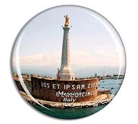 Weekino Italia Mesina Monumento Mar Sicilia Imán de Nevera 3D de Cristal de la Ciudad de Viaje Recuerdo Colección de Regalo Fuerte Etiqueta Engomada refrigerador