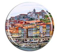 Weekino Oporto Portugal Imán de Nevera Cristal de Cristal 3D Ciudad Turística Recuerdo de Viaje Colección Regalo Fuerte Etiqueta Engomada del refrigerador