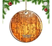Weekino Personajes jeroglíficos de Egipto Decoración de Navidad Árbol de Navidad Adorno Colgante Ciudad Viaje Colección de Recuerdos Porcelana 2.85 Pulgadas