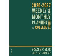 Weekly College Student Planner 2026-2027: Academic Year 26-27, for Homework and University Assignments, Horizontal Layout, Large 8.5 x 11, Green