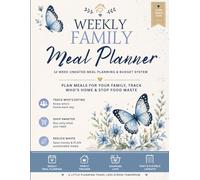 Weekly Meal Planner | 3 Month Simple Meal Planning Notebook: Stay organised, plan dinners & reduce food waste with shopping lists, pantry tracking & easy weekly budget pages