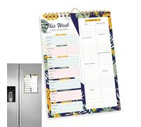 Weekly Meal Planner For Fridge | Magnetic Meal Organizer Notebook, 52 Sheets Notepad | Grocery Shopping Tracker, Food Planning Journal For Home Kitchen, Family, Women, Men, Diet, Healthy Routine