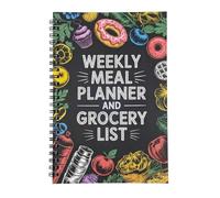 Weekly Meal Planner Notebook - 100 Pages Spiral Bound Meal Prep Planner With Grocery Lists | Ideal For Kitchen, Home, Workplace, School, College, Gym, Healthy Planning