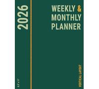 Weekly Monthly Planner 2026 8.5x11 Vertical Layout: Hourly with To Do List for Business and Personal Life , Green for Men