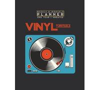 Weekly & Monthly Planner One Year Undated: Retro LP Vinyl Record Turntable Player DJ Music 8.5x11 Large Organizer | Calendar Schedule & Agenda with Inspirational Quotes