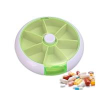 Weekly Pill Box - Weekly Round Pill Box - Dispensador de píldoras | Caja portable dispensador de píldoras, herramienta de almacenamiento con 7 compartimentos, organizador para pastillas