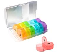 Weekly Pill Organizer 2 Times A Day, 7 Day Pill Box Daily Am Pm Pill Organizer, Portable Case for Fish Oils, Vitamin, Supplement(Transparent Colorful)