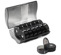 Weekly Pill Organizer 2 Times A Day, 7 Day Pill Box Daily Am Pm Pill Organizer, Portable Case for Fish Oils, Vitamin, Supplement(Black Black)