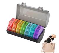 Weekly Pill Organizer, Medicine Box for Travel, Portable Pill Case, Compact Pill Box Pill Holder, Small Medicine Container for Supplements Storage, Pill Organizer for Travel, Vitamin Storage Box