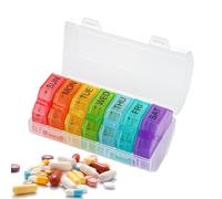 Weekly Pill Organizer, Medicine Box for Travel, Portable Pill Case, Compact Pill Box Pill Holder, Small Medicine Container for Supplements Storage, Pill Organizer for Travel, Vitamin Storage Box